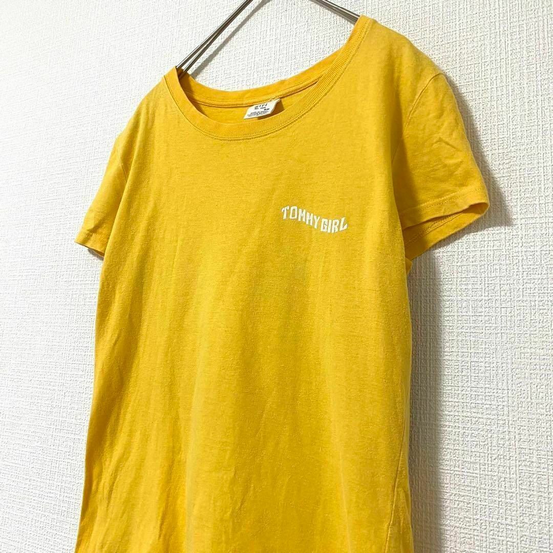 tommy girl(トミーガール)のTシャツ 半袖 トミーガール ロゴプリント イエロー コットン 綿100 S レディースのトップス(Tシャツ(半袖/袖なし))の商品写真