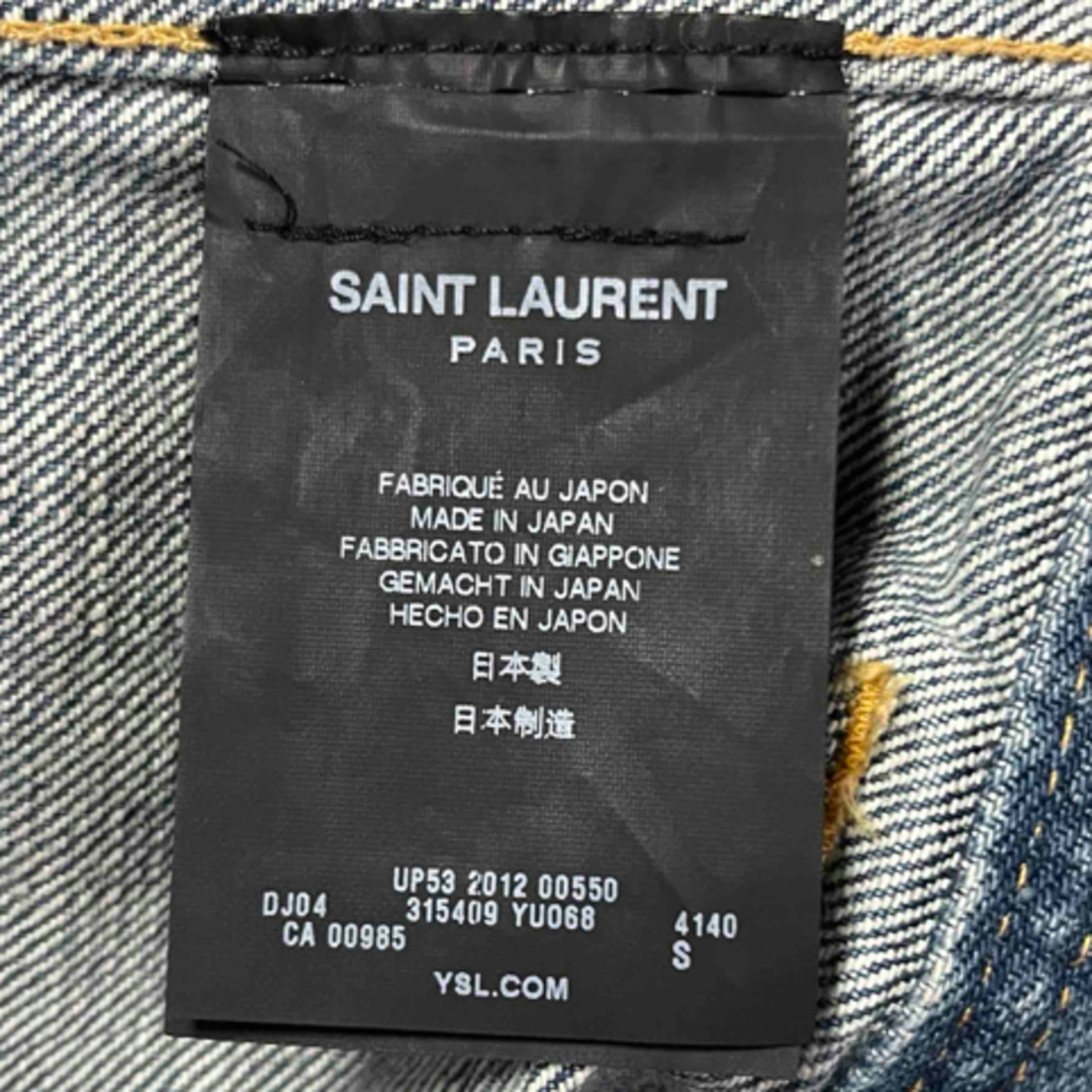 SAINT LAURENT - サンローラン 袖レザー デニム ライダース SAINT LAURENT - サンローラン 袖レザー デニム ライダース