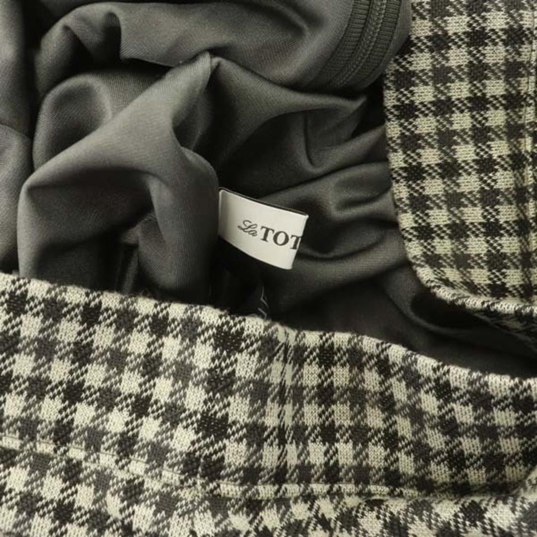 La TOTALITE(ラトータリテ)のラ トータリテ チェック タイトスカート ロング ニット ボタン ストレッチ レディースのスカート(ロングスカート)の商品写真