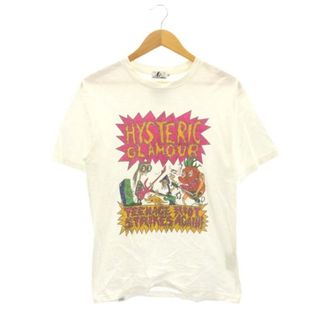 ヒステリックグラマー(HYSTERIC GLAMOUR)のHYSTERIC Tシャツ カットソー 半袖 プリント S 白 マルチカラー(Tシャツ/カットソー(半袖/袖なし))