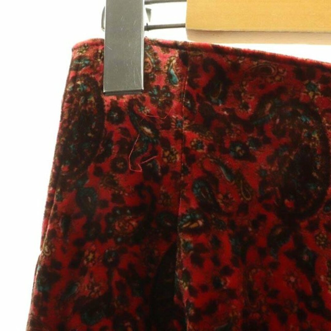 6 ロク ビューティーアンドユース パンツ ワイド ベロア ペイズリー柄 S 赤 レディースのパンツ(その他)の商品写真