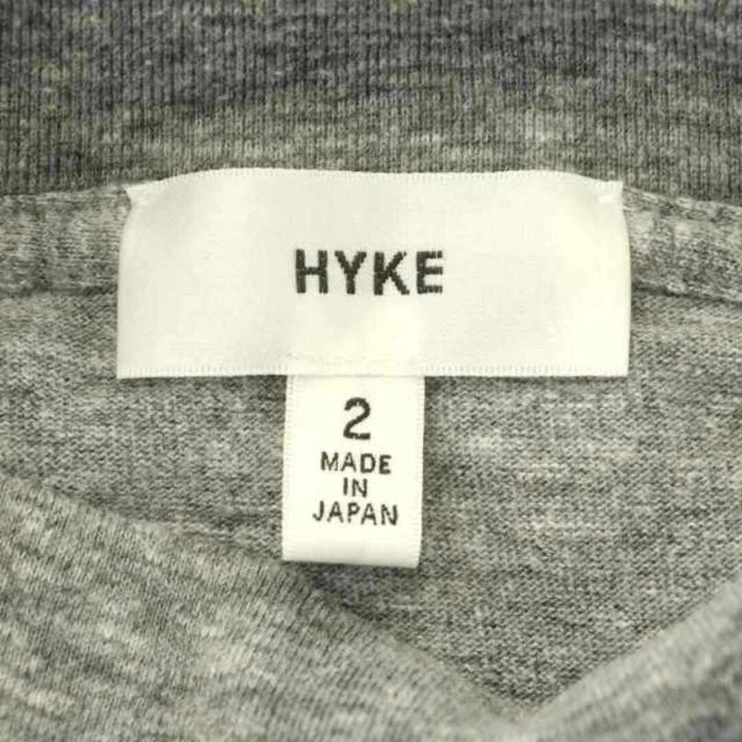 HYKE(ハイク)のハイク HYKE Tシャツ カットソー 半袖 ハイネック 胸ポケット 2 グレー レディースのトップス(Tシャツ(半袖/袖なし))の商品写真