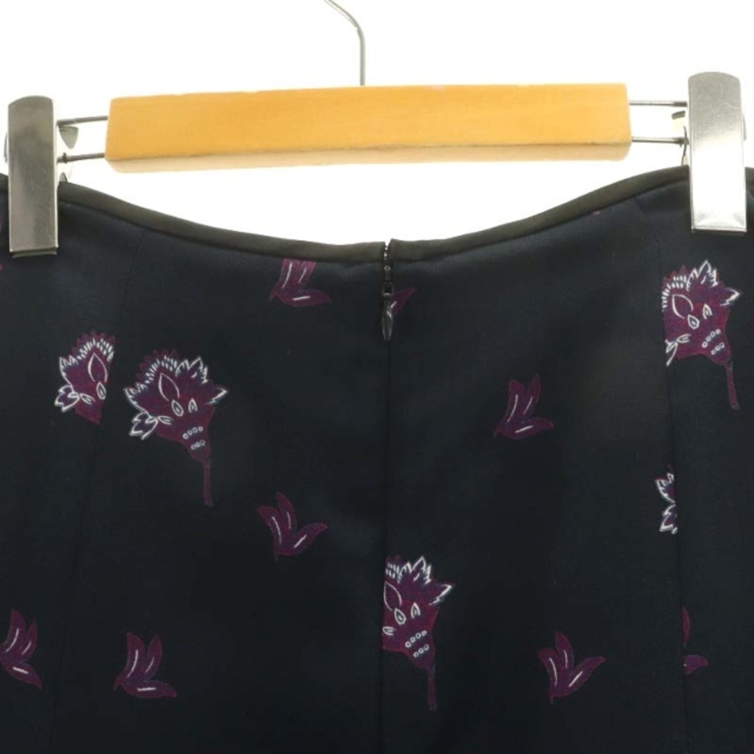 IENA(イエナ)のイエナ モチーフプリントスカート ミモレ ロング フレア 34 紺 紫 34 レディースのスカート(ロングスカート)の商品写真