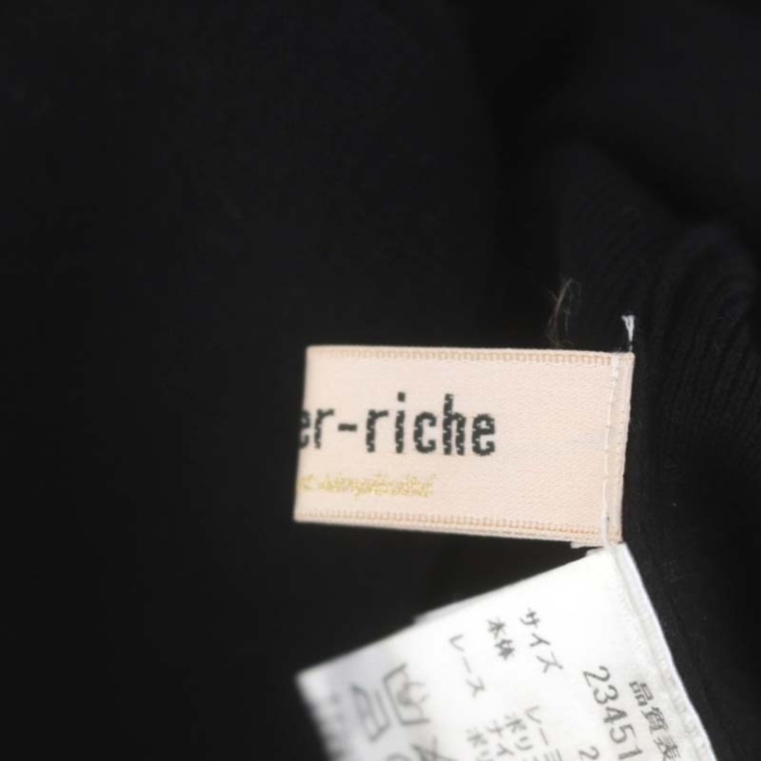 Apuweiser-riche(アプワイザーリッシェ)のアプワイザーリッシェ 23AW クロスレースニット セーター 薄手 長袖 2 黒 レディースのトップス(ニット/セーター)の商品写真