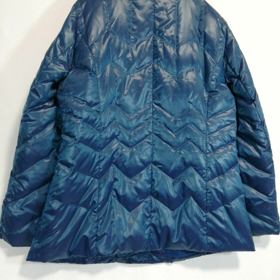 noa-ge ダウンジャケット ダウン フェザー ブルー 千鳥格子柄 青色 L レディースのジャケット/アウター(ダウンジャケット)の商品写真