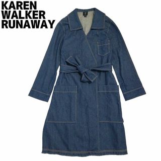 カレンウォーカー(KAREN WALKER)のカレンウォーカー デニムガウンコート ジャケット レディース ロングコート 青(ロングコート)