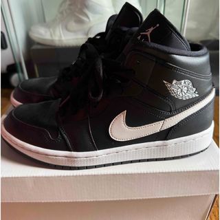 ナイキ(NIKE)のエアジョーダン1 MID ブラック　27cm(スニーカー)