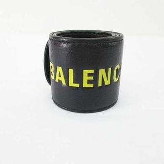 バレンシアガ(Balenciaga)のバレンシアガ レザー パッチンブレス バンド ブレスレット ブラック 黒 ロゴ(ブレスレット/バングル)