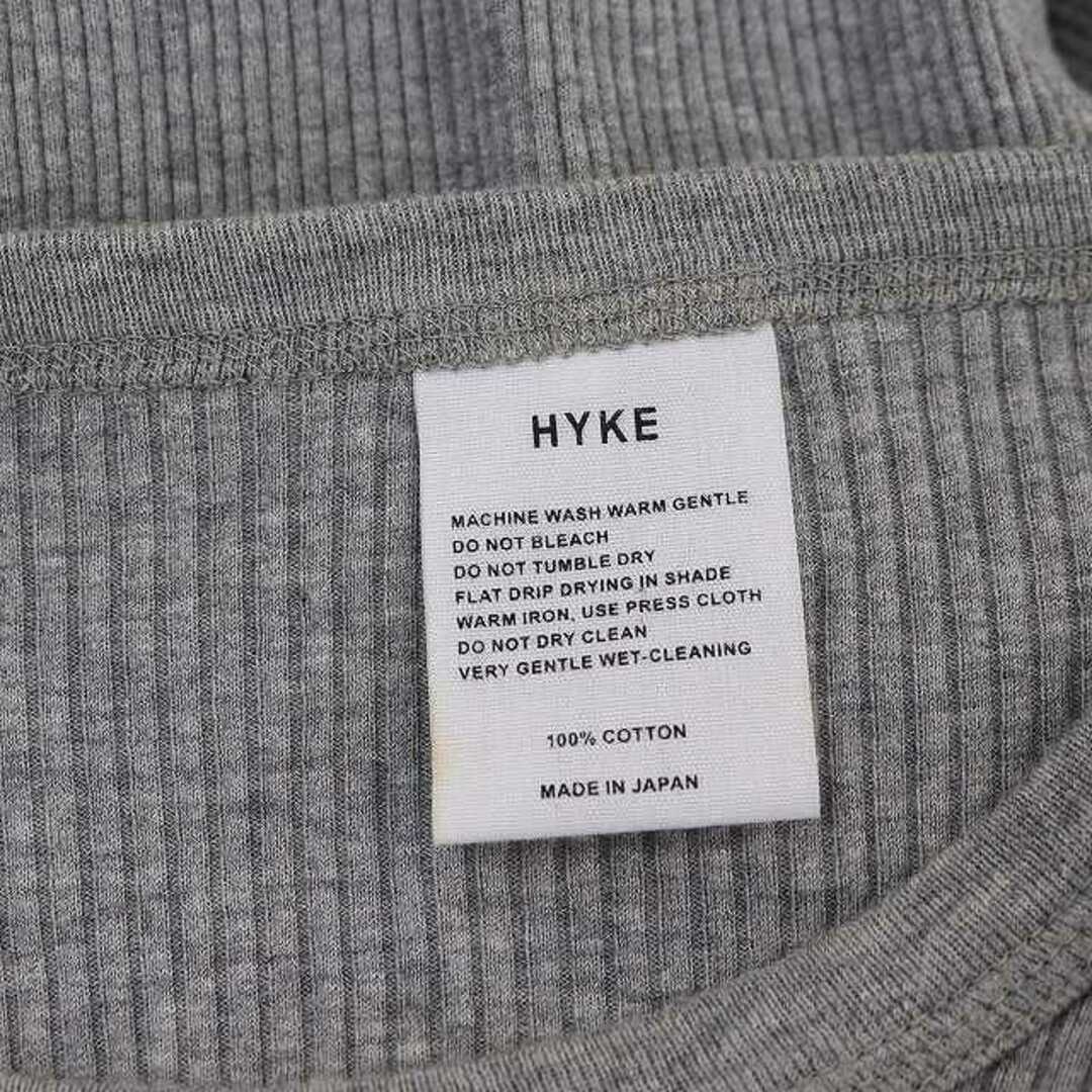 HYKE(ハイク)のハイク HYKE リブカットソー Tシャツ 長袖 グレー レディースのトップス(カットソー(長袖/七分))の商品写真