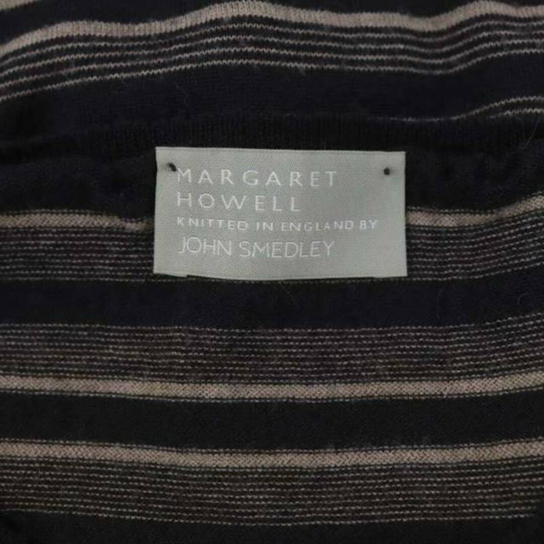 MARGARET HOWELL(マーガレットハウエル)のマーガレットハウエル ×JOHN SMEDLEY ボーダーニット チャコール レディースのトップス(ニット/セーター)の商品写真