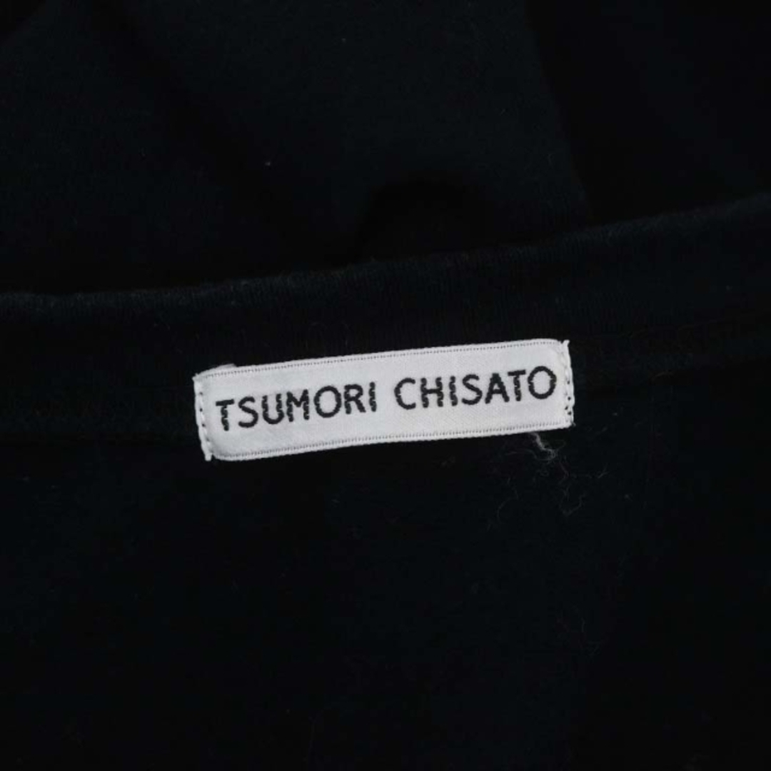 TSUMORI CHISATO(ツモリチサト)のツモリチサト ファーポケット チュニック カットソー アシンメトリー 2 M 黒 レディースのトップス(カットソー(長袖/七分))の商品写真