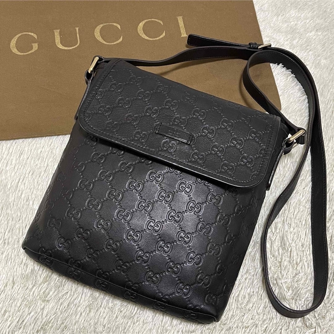 Gucci(グッチ)の726✨美品✨GUCCI グッチ ショルダーバッグ 斜め掛け シマレザー GG柄 レディースのバッグ(ショルダーバッグ)の商品写真