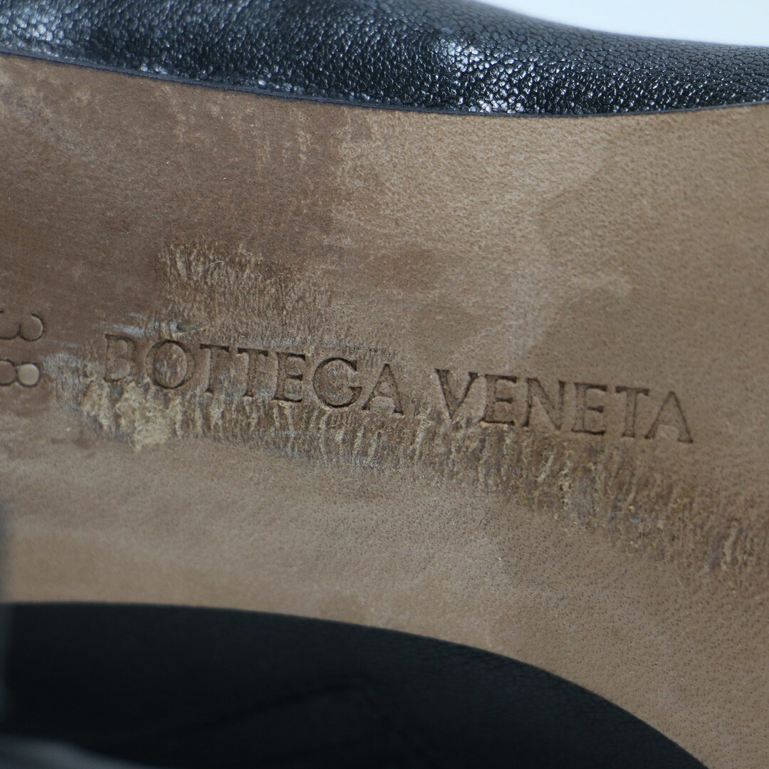 Bottega Veneta(ボッテガヴェネタ)のBOTTEGA VENETA ボッテガヴェネタ ブーツ ロング ブラック 黒 38(25.0cm) 羊革 ミドルヒール スウエアトゥ ストレッチ ファスナー Bloc ブロック レザー シューズ 靴 シンプル ブランド【レディース】【中古】 レディースの靴/シューズ(ブーツ)の商品写真