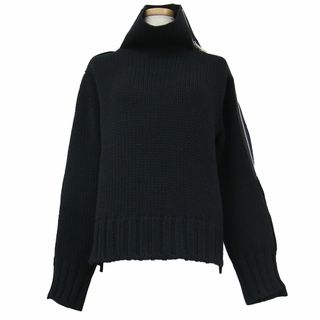 sacai - Sacai サカイ ニット セーター ウール ブラック 黒 2(M) タートルネック ローゲージ ファスナー スリット アシンメトリー 長袖 トップス カットソー プルオーバー 大人 きれいめ オフィス カジュアル シンプル【レディース】【中古】