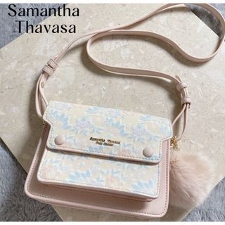 サマンサタバサプチチョイス(Samantha Thavasa Petit Choice)の【サマンサタバサ】美品✨ショルダーバッグ パステルカラー フラワープリント 春(ショルダーバッグ)