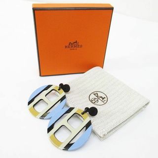 エルメス(Hermes)のエルメス Hエキップ ピアス バッファローホーン ラッカー マルチカラー系 (ピアス)