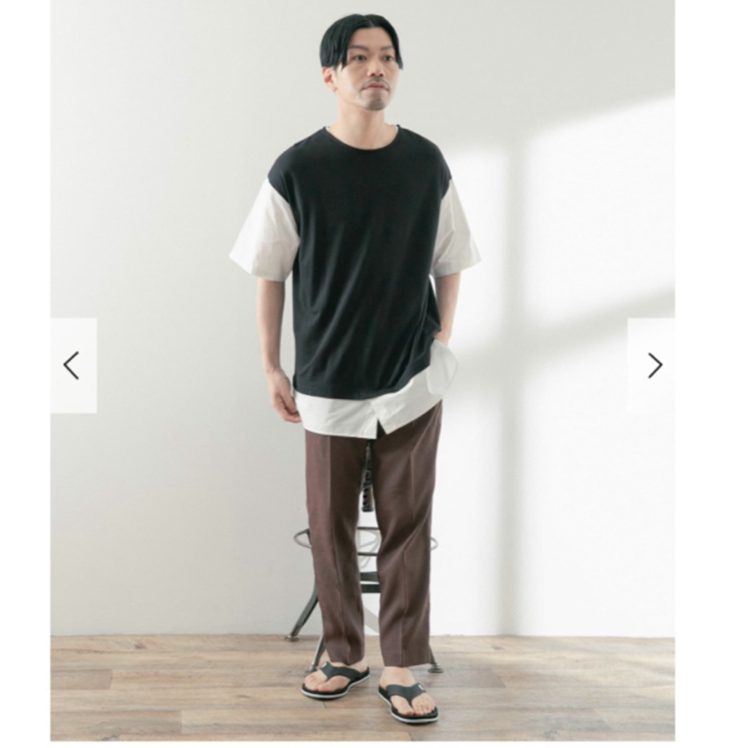 URBAN RESEARCH(アーバンリサーチ)のURBANRESEARCH アーバンリサーチ　布帛切替レイヤード　Tシャツ　新品 メンズのトップス(Tシャツ/カットソー(半袖/袖なし))の商品写真