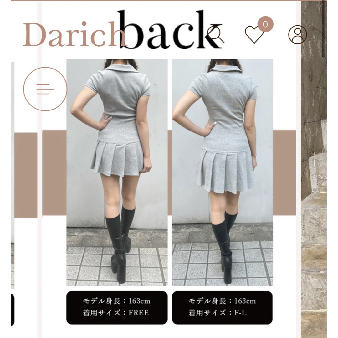 Darich(ダーリッチ)のプリーツリブミニワンピース レディースのワンピース(ミニワンピース)の商品写真