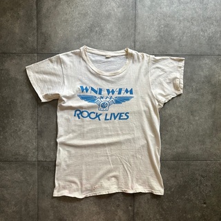 80s ヴィンテージtシャツ USA製 wnew・fm 染み込みプリント(Tシャツ/カットソー(半袖/袖なし))