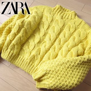 ザラ(ZARA)の美品 (EUR)S ザラ ZARA レディース ニット イエロー(ニット/セーター)