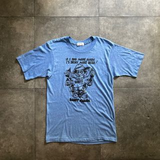 80s ヴィンテージtシャツ USA製 ライトブルー L相当(Tシャツ/カットソー(半袖/袖なし))