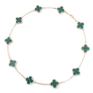 ヴァンクリーフアンドアーペル(Van Cleef & Arpels)のヴァンクリーフ&アーペル ネックレス ヴィンテージ アルハンブラ ネックレス 10モチーフ マラカイト K18YG VCARO3QJ00(ネックレス)