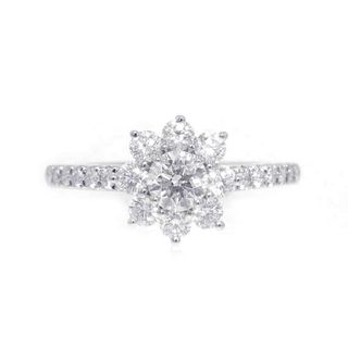 HARRY WINSTON - ハリーウィンストン リング サンフラワー・ミニ・リング ダイヤ 19P 中石0.30ct 計約0.95ct Pt950 サイズ約9号 FRDPNA003SF