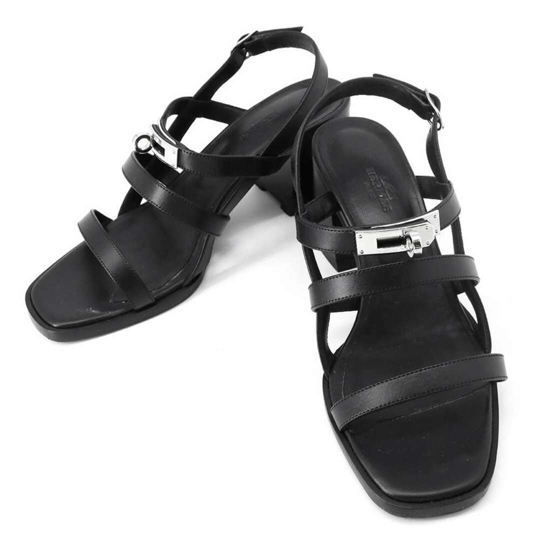 Hermes(エルメス)のエルメス サンダル イブ ケリー レザー レディースサイズ36 1/2 HERMES 靴 黒 レディースの靴/シューズ(サンダル)の商品写真