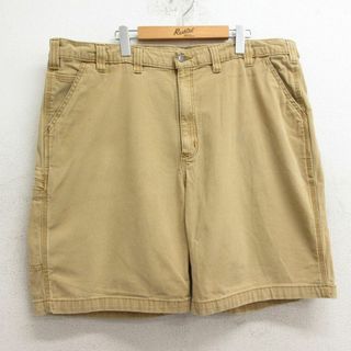 カーハートダブリューアイピー(Charhartt WIP)のW42★古着 カーハート Carhartt ショート パンツ ショーツ メンズ ダック地 大きいサイズ ベージュ系 カーキ 24mar11 中古 ボトムス 短パン ショーパン ハーフ(ワークパンツ/カーゴパンツ)