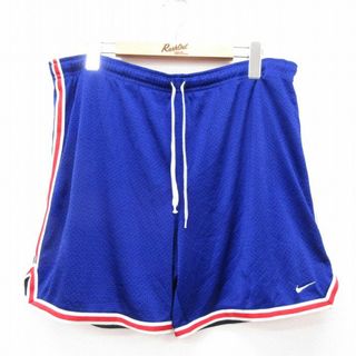 ナイキ(NIKE)のW29★古着 ナイキ NIKE ショート トレーニング パンツ ショーツ メンズ メッシュ地 青 ブルー 24mar12 中古 ボトムス 短パン ショーパン(ワークパンツ/カーゴパンツ)