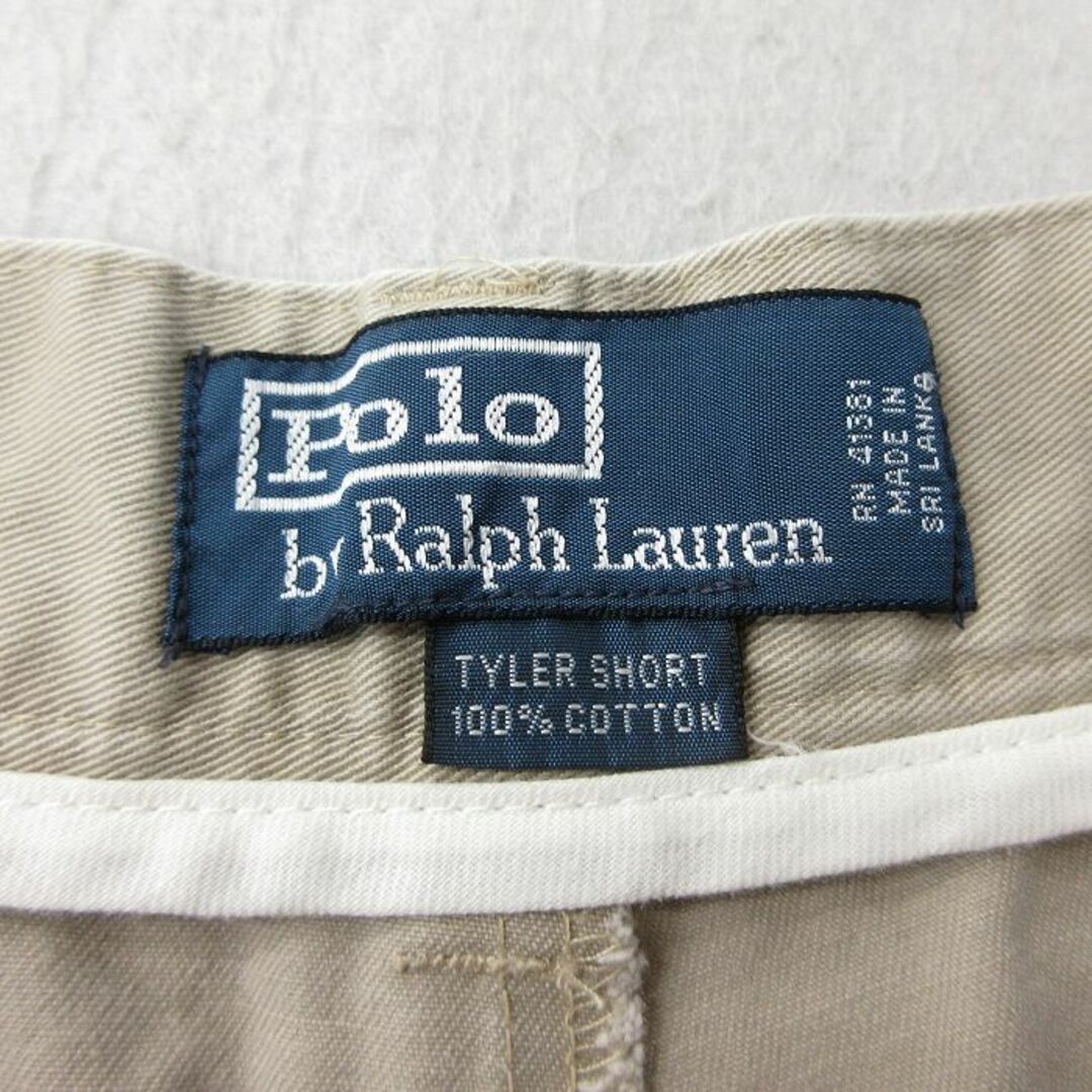 Ralph Lauren(ラルフローレン)のW35★古着 ラルフローレン Ralph Lauren ブランド ショート チノ パンツ チノパン ショーツ メンズ 90年代 90s コットン ベージュ カーキ 24mar13 中古 ボトムス 短パン ショーパン メンズのパンツ(ワークパンツ/カーゴパンツ)の商品写真