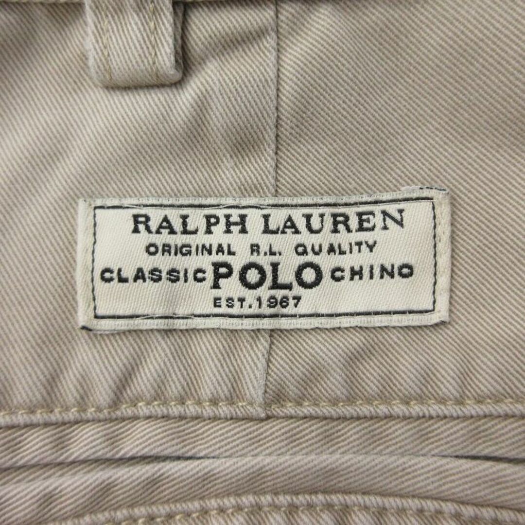 Ralph Lauren(ラルフローレン)のW34★古着 ラルフローレン Ralph Lauren ブランド ショート チノ パンツ チノパン ショーツ メンズ 90年代 90s コットン ベージュ カーキ 24mar13 中古 ボトムス 短パン ショーパン メンズのパンツ(ワークパンツ/カーゴパンツ)の商品写真