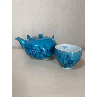 アリタヤキ(有田焼)の美品●有田焼 幸山窯 茶器セット 急須 茶器揃 花柄 茶器 セット ブルー系(その他)