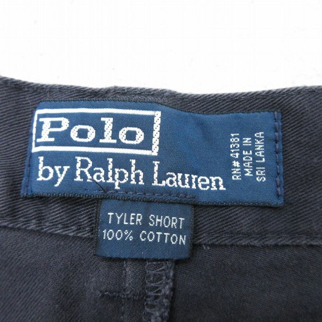 Ralph Lauren(ラルフローレン)のW38★古着 ラルフローレン Ralph Lauren ブランド ショート チノ パンツ チノパン ショーツ メンズ 90年代 90s コットン 黒 ブラック 24mar14 中古 ボトムス 短パン ショーパン メンズのパンツ(ワークパンツ/カーゴパンツ)の商品写真