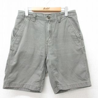 チャップス(CHAPS)のW33★古着 チャップス ショート パンツ ショーツ メンズ コットン グレー系 24mar14 中古 ボトムス 短パン ショーパン ハーフ(ワークパンツ/カーゴパンツ)