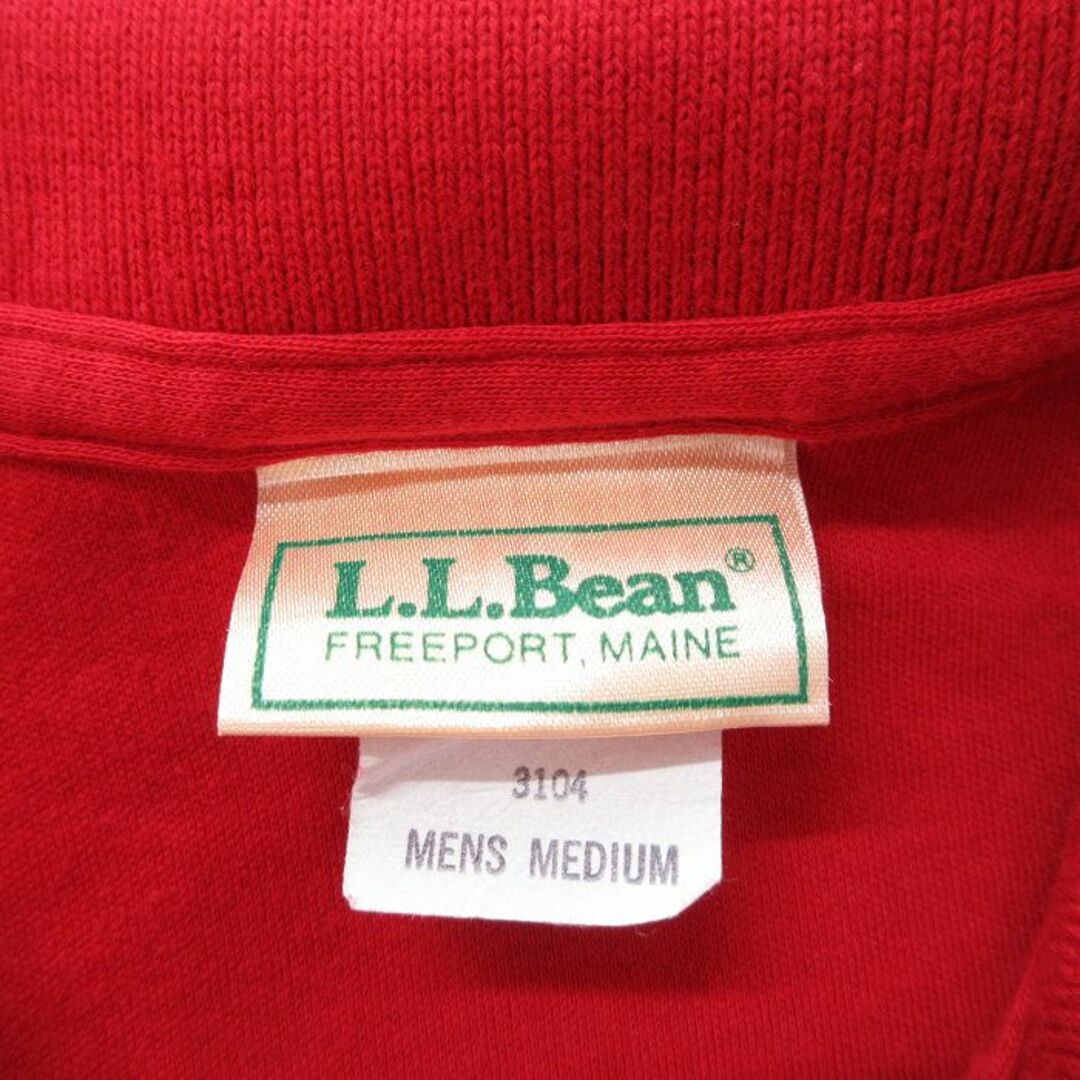 L.L.Bean(エルエルビーン)のM★古着 エルエルビーン LLBEAN 半袖 ブランド ポロ シャツ メンズ 90年代 90s 無地 USA製 赤 レッド 24mar15 中古 トップス メンズのトップス(ポロシャツ)の商品写真