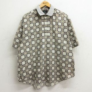 XL★古着 グレッグノーマン 半袖 ポロ シャツ メンズ 大きいサイズ コットン ベージュ他 カーキ 24mar11 中古 トップス(ポロシャツ)