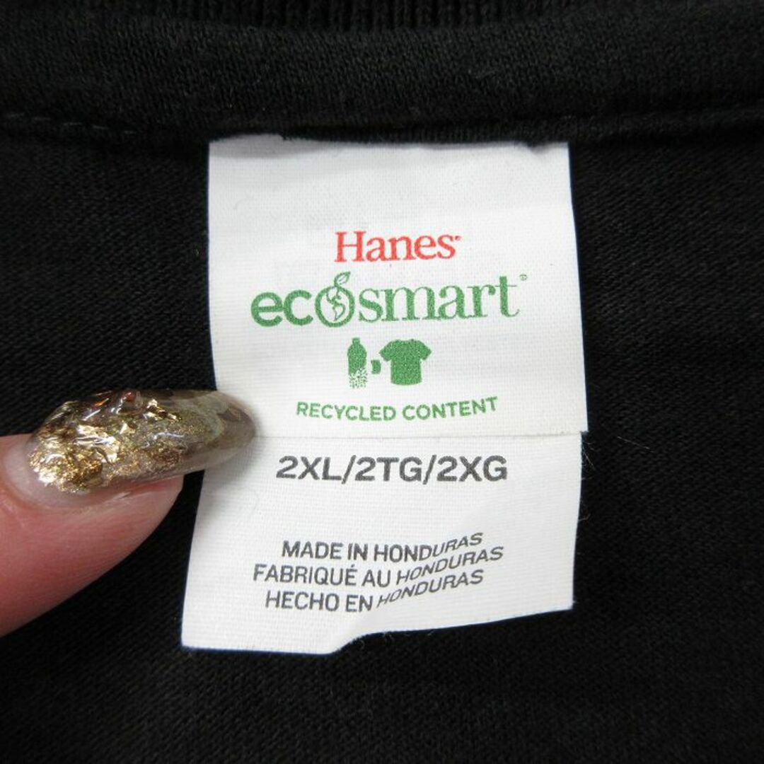 Hanes(ヘインズ)のXL★古着 ヘインズ Hanes 半袖 ポロ シャツ メンズ セキュリティ オフィサー 大きいサイズ 黒 ブラック 24mar11 中古 トップス メンズのトップス(ポロシャツ)の商品写真