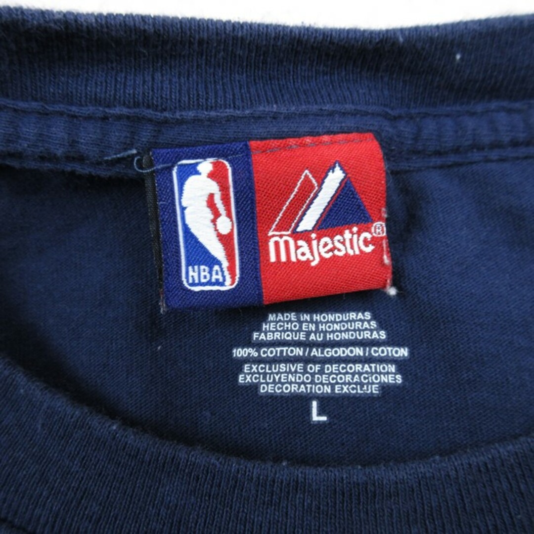 Majestic(マジェスティック)のXL★古着 マジェスティック 半袖 Tシャツ メンズ NBA クリーブランドキャバリアーズ レブロンジェームス コットン クルーネック 濃紺 ネイビー バスケットボール 24mar15 中古 メンズのトップス(Tシャツ/カットソー(半袖/袖なし))の商品写真