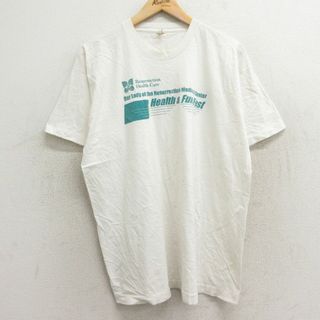 スクリーンスターズ(SCREEN STARS)のXL★古着 スクリーンスターズ 半袖 ビンテージ Tシャツ メンズ 80年代 80s Health＆Fun Fest クルーネック 白 ホワイト 24mar12 中古(Tシャツ/カットソー(半袖/袖なし))