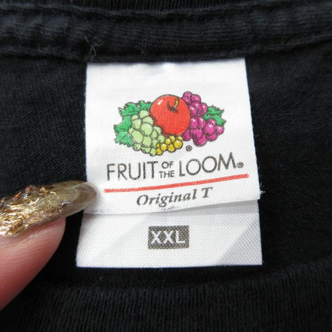 FRUIT OF THE LOOM(フルーツオブザルーム)のXL★古着 フルーツオブザルーム 半袖 ビンテージ Tシャツ メンズ 00年代 00s クロアチア 大きいサイズ コットン クルーネック 黒 ブラック 24mar13 中古 メンズのトップス(Tシャツ/カットソー(半袖/袖なし))の商品写真