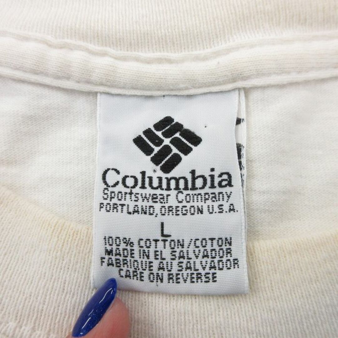 Columbia(コロンビア)のXL★古着 コロンビア COLUMBIA 半袖 ビンテージ Tシャツ メンズ 00年代 00s 魚 コットン クルーネック 白 ホワイト 24mar13 中古 メンズのトップス(Tシャツ/カットソー(半袖/袖なし))の商品写真