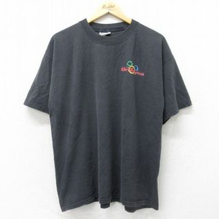 ディズニー(Disney)のXL★古着 半袖 ビンテージ Tシャツ メンズ 00年代 00s ディズニーワールド 大きいサイズ コットン クルーネック 黒 ブラック 【spe】 24mar14 中古(Tシャツ/カットソー(半袖/袖なし))