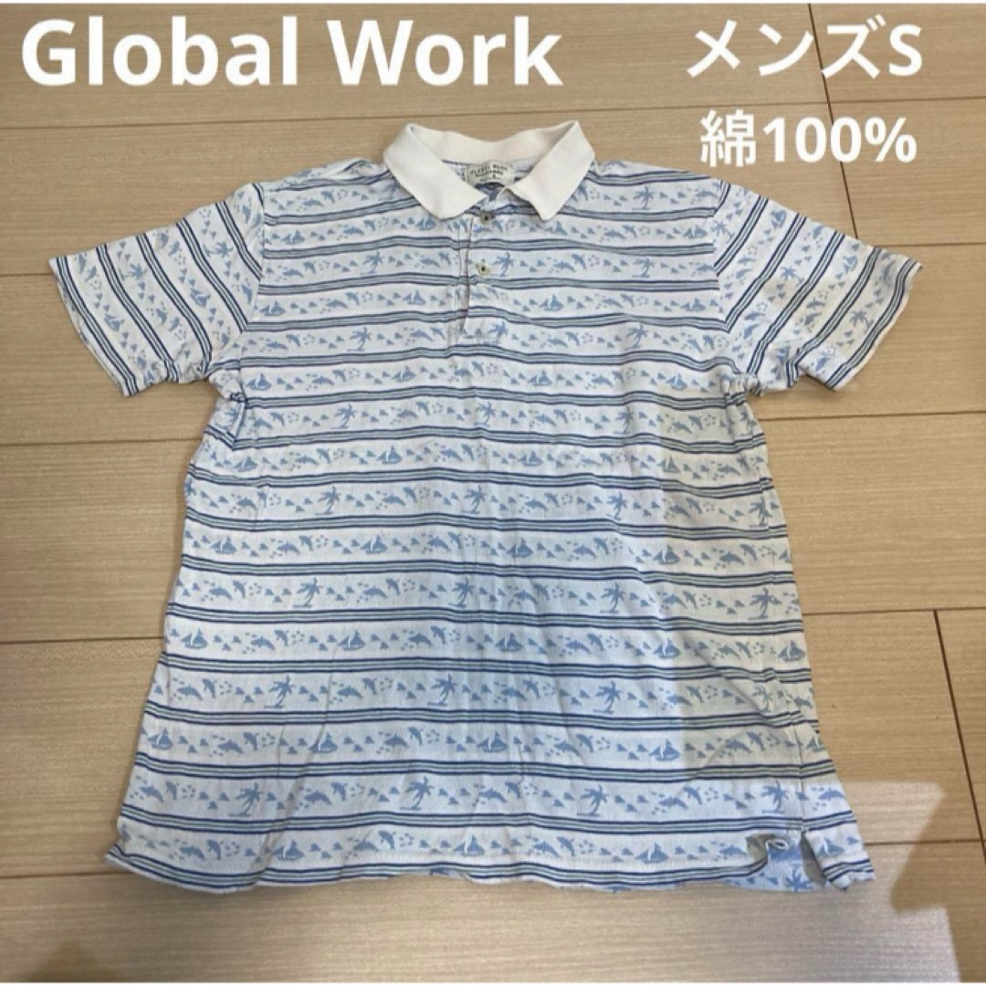 GLOBAL WORK(グローバルワーク)のGlobal Work グローバルワーク　メンズ　ポロシャツ　Sサイズ　イルカ柄 メンズのトップス(ポロシャツ)の商品写真