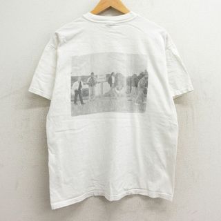 ヘインズ(Hanes)のL★古着 ヘインズ Hanes 半袖 ビンテージ ロック バンド Tシャツ メンズ 00年代 00s コービンハンナー 胸ポケット付き コットン クルーネック 白 ホワイト 24mar11 中古(Tシャツ/カットソー(半袖/袖なし))