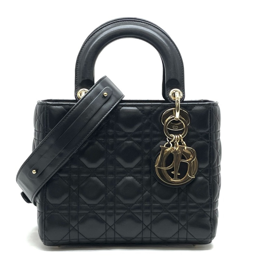 Christian Dior(クリスチャンディオール)のクリスチャンディオール レディディオール スモール ラムスキン バッグ トートバッグ ショルダーバッグ ブラック レディースのバッグ(トートバッグ)の商品写真