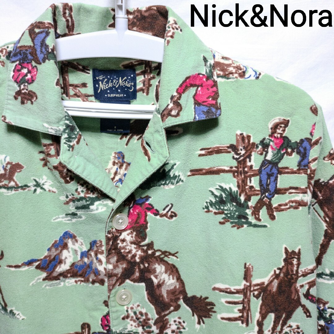 VINTAGE(ヴィンテージ)のカートコバーン着用 同柄同色 Nick&Nora カウボーイ柄 パジャマ シャツ メンズのトップス(シャツ)の商品写真