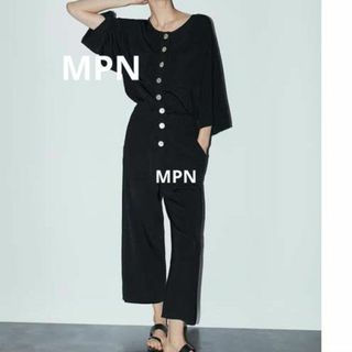 ザラ(ZARA)のZARA　完売品　ニット　ジャンプスーツ　オールインワン　ブラック　パンツ　黒(オールインワン)