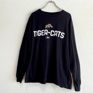 リーボック(Reebok)のアメリカ古着　CFL　ハミルトン・タイガーキャッツ　長袖　Tシャツ　ロンT(Tシャツ/カットソー(七分/長袖))