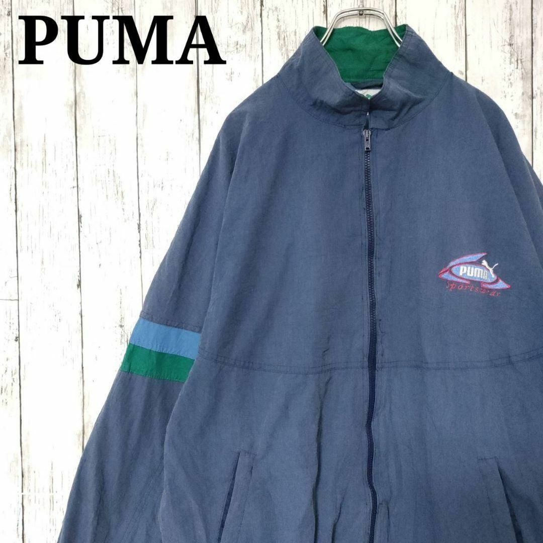 PUMA(プーマ)の90s プーマ　ワンポイント刺繍ロゴ　ナイロンジャケットy2kグランジ（835） メンズのジャケット/アウター(ナイロンジャケット)の商品写真